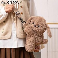 Túi đeo vai sang trọng ALARION, Túi đeo chéo chó con búp bê, Túi đựng tiền xu nhồi bông hoạt hình thời trang Ba lô động vật ngoài trời