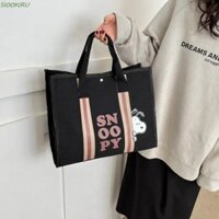Túi đeo vai SIOOKIRU Snoopy, Túi xách in hình hoạt hình bằng vải Canvas, Thư sắp xếp di động Dung tích lớn Túi lưu trữ Anime di động làm việc