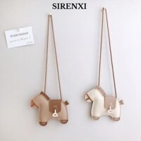 Túi đeo vai SIRENXI, Túi xách trẻ em hình con ngựa Mini, Túi xách dễ thương bằng da PU