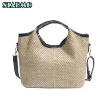 Túi đeo vai STARMO, Túi cói thông thường Bohemian, Túi cói ống hút dệt tay Kỳ nghỉ