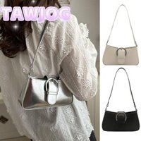 Túi đeo vai TAWJOG, Túi đeo chéo sang trọng màu bạc, Túi xách công suất lớn PU sành điệu dành cho nữ Cô gái