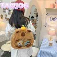 Túi đeo vai TAWJOG, Túi xách màu cam Capybara dung tích lớn, Ba lô sang trọng đa chức năng hoạt hình thời trang dành cho nữ
