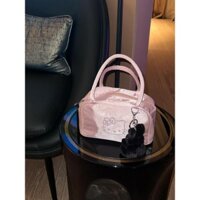 Túi Đeo Vai Thêu Hello Kitty màu hồng dễ thương Nhật Bản