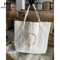 Túi Đeo Vai Thêu Hoa Cổ Laid-Back Phong Cách Ins Nghệ Thuật Tay Mua Sắm Túi Vải Schoolbag