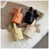 Túi đeo vai, túi quai xách đan lát thiết kế độc đáo style Hàn Quốc cho nữ B1063