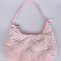 Túi đeo vai túi xách tay phồng túi xách tay phồng màu hồng túi laptop lớn dung tích lớn