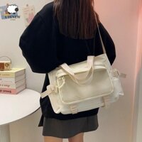 Túi đeo vai UTENEW JK, Túi đựng Ita trong suốt phong cách Nhật Bản dung tích lớn, trưng bày huy hiệu đáng yêu Bông tai Kẹp vải Pvc Túi Tote hàng ngày