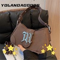 Túi Đeo Vai YOLA, Túi Tote Dung Tích Lớn Màu Trơn, Túi Nách Da Lộn Retro Nữ Bé Gái