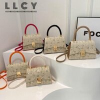 Túi dệt cỏ LLCY, Túi rơm mây bện thủ công, Túi xách Bohemian dung tích lớn thời trang dành cho nữ bé gái