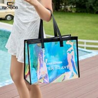 Túi đi biển ISKYBO PVC, Túi thạch chống nước trong suốt, Túi xách bơi bằng Laser dung tích lớn di động Du lịch
