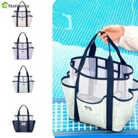Túi đi biển lưới cầm tay STATIONWA, Túi Tote vệ sinh có thể gập lại thoáng khí, Túi xách bơi INS di động dung tích lớn nhẹ Kỳ nghỉ bơi lội
