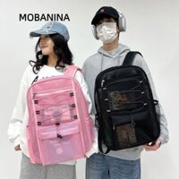 Túi đi biển lưới du lịch MOBANINA, Ba lô học sinh dung tích lớn bán trong suốt, Túi đi học nhẹ chống mài mòn đơn giản