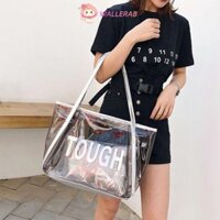 Túi đi biển mùa hè WALLERAB, Túi đeo vai nữ màu trơn PVC, Thời trang có túi trang điểm Dây kéo Túi thạch trong suốt dung tích lớn