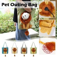 Túi đi chơi thú cưng Đầu sư tử nhỏ hình vai chó mèo Túi xách vải nhỏ P1s0