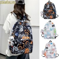 Túi đi học, Ba lô phong cách Hàn Quốc Graffiti Trend, Túi đeo vai siêu nhẹ dung tích lớn thời trang