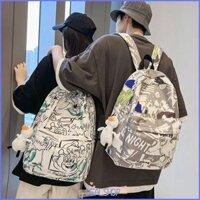 Túi đi học DEALSSHOP, Ba lô phong cách Hàn Quốc Graffiti Trend, Túi đeo vai dung lượng lớn siêu nhẹ thời trang