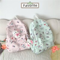 Túi đi học FAVORITEGOODS, Ba lô ngọt ngào Kawaii, Túi xách Hello Kitty hoạt hình dung tích lớn