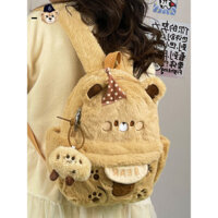 Túi đi học gấu lông dễ thương Danny Bear Ba lô mini hoạt hình dễ thương Nhật Bản cho bé gái túi đa năng