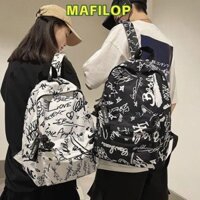 Túi đi học MAFILOP, Ba lô công suất lớn Graffiti Trend, Túi đeo vai phong cách Hàn Quốc siêu nhẹ thời trang