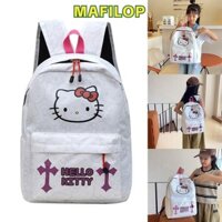 Túi đi học MAFILOP, Ba lô Hello Kitty chống nước in hình hoạt hình, Túi xách nhẹ dung tích lớn đa năng