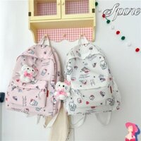 Túi đi học SPORE, Ba lô hoạt hình Kawaii, Túi đựng máy tính xách tay Nylon Hello Kitty Sweet dành cho học sinh