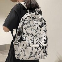 Túi đi học UUMIR, Ba lô công suất lớn Graffiti Trend, Túi đeo vai phong cách Hàn Quốc siêu nhẹ thời trang
