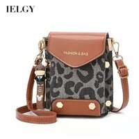 Túi điện thoại di động đeo chéo nữ IELGY họa tiết da báo mini thiết kế độc đáo