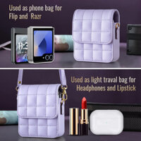 Túi Điện Thoại Màn Hình Gấp Từ Tính Sang Trọng Tương Thích Cho Tecno Phantom V Flip2 Infinix Zero Flip PU Da Có Dây Dài