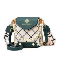 Túi điện thoại nữ đeo chéo phối chuỗi hạt sang chảnh. Túi ĐT nữ xinh xắn, trẻ trung, họa tiết bắt mắt