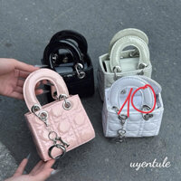 Túi dior dáng vuông xách tay của nữ da bóng sz22cm dây quai chắc chắn đường kim tỉ mỉ túi đứng form