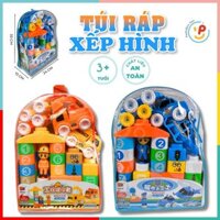 Túi Đồ Chơi Xếp Hình Khối Sáng Tạo Chủ Đề Cảnh Sát Giao Thông - Công Trường T600 peekabootoys