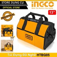 Túi đồ nghề dụng cụ 13" Ingco HTBG05 giỏ đồ nghề cho cơ khí, điện lạnh, công trình, vải polyester siêu bền bỉ