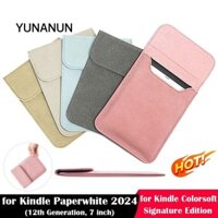 Túi đọc sách điện tử YUNAUN, Túi lưu trữ siêu mỏng thế hệ thứ 12, Túi chèn chống trầy xước 6,8 7 inch chống sốc cho Kindle Paperwhite 2024 / Colorsoft Signature Edition