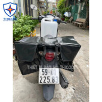 Túi đôi đựng đồ nghề dụng cụ vải bạt dày chống nước D32xR22x28cm đen dành cho điện lực viễn thông