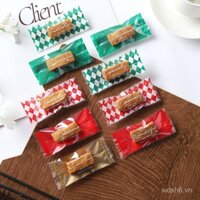 Túi đóng gói bánh toffee óc chó chính hãng, túi đóng gói kẹo Giáng sinh năm mới, túi niêm phong nougat 100 tờ