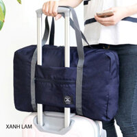 Túi du lịch chống thấm nước, xếp gọn, có thể xách tay hoặc gắn vali kéo tiện dụng -  Xanh lam