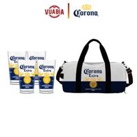 Túi Du Lịch Corona Cao Cấp - Size Lớn + 4 Ly Thủy Tinh Corona Cao Cấp - Quà Tặng Không Bán