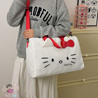 Túi du lịch Hello Kitty, hành lý dễ thương, túi đeo vai dung tích lớn, túi xách tay di động, túi tập thể dục, túi đeo chéo