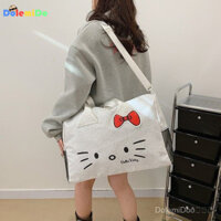 Túi du lịch Hello Kitty hoạt hình, túi xách Hello Kitty dung tích lớn, túi đeo chéo, túi tote Hello Kitty dễ thương, quà tặng