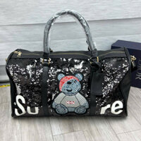 TÚI DU LỊCH , TÚI TRỐNG Supreme Gấu,Túi xách da du lịch đeo chéo nam nữ cao cấp túi trống size lớn thời trang thể thao