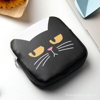 Túi đựng băng vệ sinh Mi, in hình trăng non, túi dễ thương không dung tích, túi đựng chìa khóa cho nữ sinh, dung tích lớn