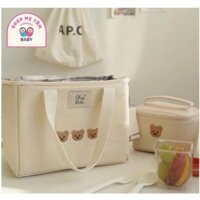 Túi đựng bỉm sữa giữ nhiệt hình 3 con Gấu (KT 25x20x13)