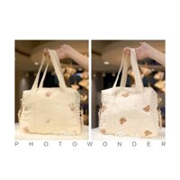 Túi đựng bỉm sữa thêu gấu thỏ