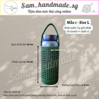 Túi đựng Bình giữ nhiệt lock&lock 900 ml - móc thủ công 100% (size L)