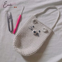 Túi đựng bình nước bằng len - Chuột xám #tuidungbinhgiunhiet #tuidungbinhnuoc