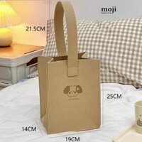 Túi đựng bình nước vải nỉ Sweat dog face call me baby 14x19x25