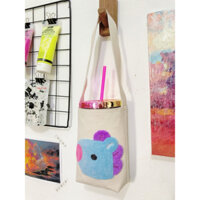 Túi đựng bình nước/ly Canvas thêu Mang/BT21