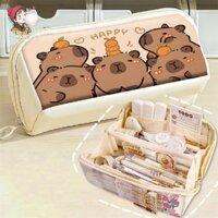 Túi đựng bút Capybara chất lượng cao Hộp đựng bút chì đa chức năng Dung tích lớn Túi đựng văn phòng phẩm bền bỉ Sinh viên