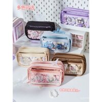 Túi đựng bút cho học sinh, hộp bút có lớp chống đau ẩn, túi lưu trữ huy hiệu kê nhỏ, túi lưu trữ đa chức năng, hộp bút anime cho các cô gái DIY