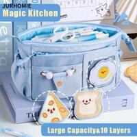 Túi Đựng Bút JURHOMIE, Quà Tặng Trở Lại Trường Bút Chì Dung Tích Lớn, Miếng Dán Thêu Đa Năng Hộp Bút Học Sinh